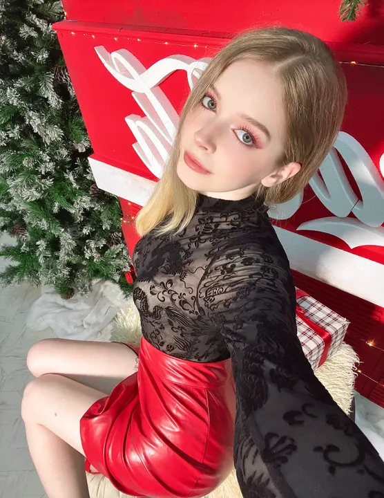 Lace top beside a decorated tree